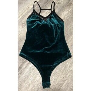 Wet Seal green velvet‎ and lace body suit size XS